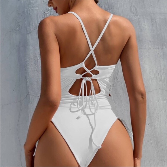 Sexy cutout one piece monokini tie spring pink - Picture 16 of 16